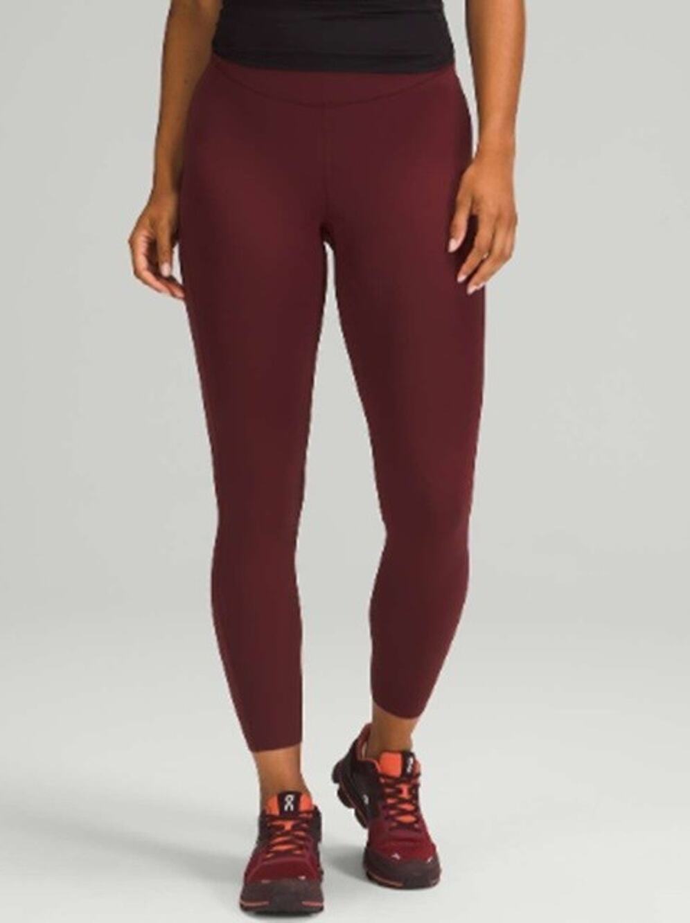 Lululemon NWT Base Pace Merlot High Rise Tights 25" Inseam Sz 8 Sporty